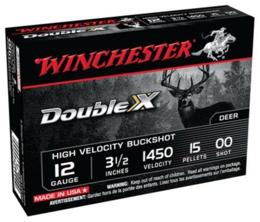 Buy Winchester Double X High Velocity Buckshot Copper Plated Buffered, 12 Ga, 3.5 Inch, 1450 FPS, 15 Pellets 00 Buck, 5rd/Box