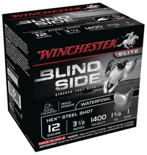 Buy Winchester Blind Side Steel Hex Magnum Waterfowl 12 Gauge 3.5 Inch 1400 FPS 1.625 Ounce 1 Shot 25rd/Box