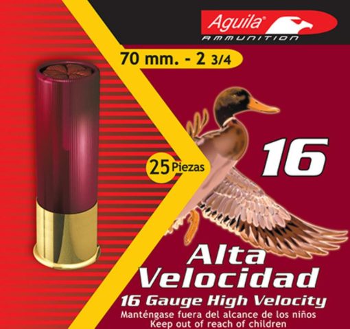 Buy Aguila Hunting High Velocity 16 Ga, 2.75", 1-1/8 oz, 4 Shot, 250rd/Case (10 Boxes)