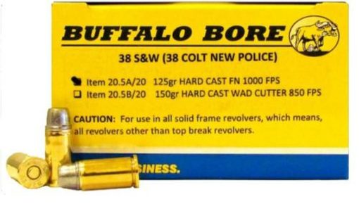 Buy Buffalo Bore 38S&W 125gr, Hard Cast Flat Nose 20rd Box