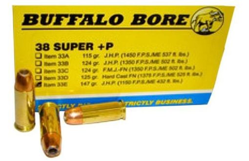 Buy Buffalo Bore 38 Super +P JHP 147gr, 20rd Box