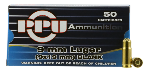 Buy PPU Blank Ammo 9mm, 50rd Box - Not Ammo, These Are Blanks