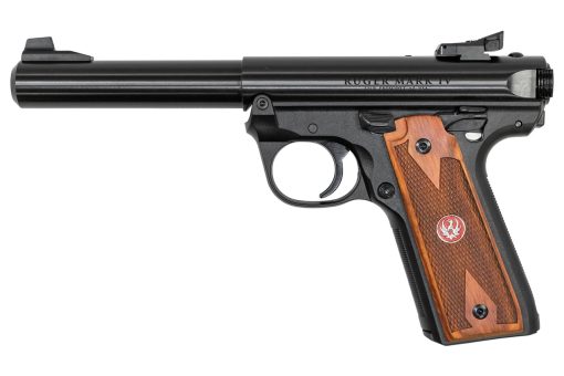 Buy Ruger Mark IV 22/45 .22 LR, 5.5" Barrel, Blued, Wood Grips, 10rd