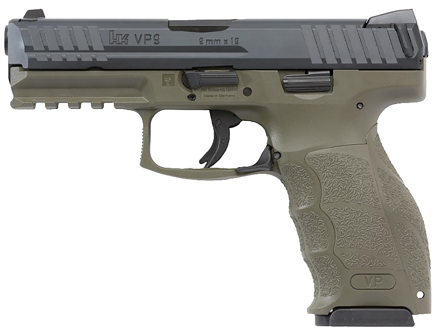 Buy Heckler & Koch VP9 9mm Pistol with Night Sights and OD Green Frame ...