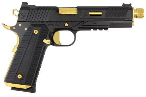 Buy Nighthawk Custom 1911 Agent 2 Black with Gold Accents 9mm Pistol with Threaded Barrel