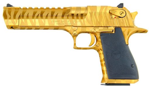 Buy Magnum Research Desert Eagle Mark XIX MK19 Pistol 50AE, 6", Titanium Gold Finish, Tiger Stripes