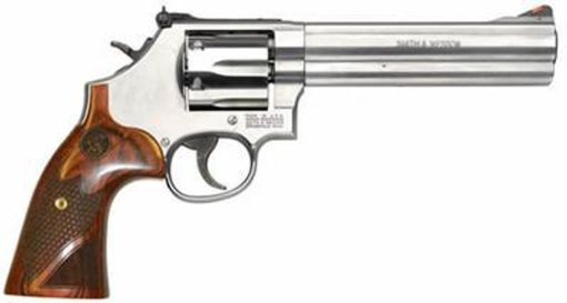 Buy Smith & Wesson 686 Plus Deluxe, 357 Mag/38 Spec, 6" Barrel, Stainless Finish, Wood Grips, 7Rd, Adjustable Sights