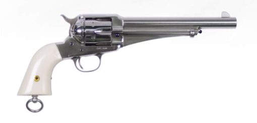 Buy Uberti Frank James 1875 Single Action Army Outlaw, .45 Colt, 7.5", Ivory-Style Grip, Nickel Finish