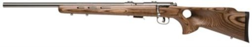 Buy Savage 93R17 BTVLSS, 17HMR, 21" Heavy Barrel, Stainless Steel Barrel and Action, Brown Laminated Thumbhole Stock, Left Hand, 5Rd, Detachable Box Magazine