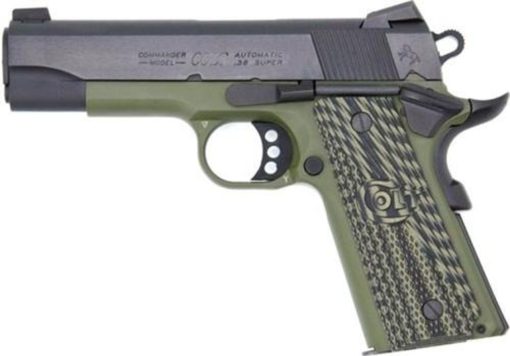 Buy Colt1911 Lightweight Commander .38 Super, 4.25" Barrel, Green Frame/Blued Slide 8rd Mag