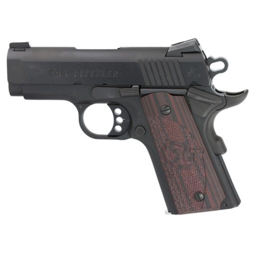 Buy Colt Defender, Compact 1911, 9MM, 3" Barrel, Alloy Frame, Blue Finish, G10 Grips, 8Rd Mag, Novak Night Sights