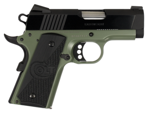 Buy Colt 1911 Defender 45 ACP 3" Barrel, Black Cherry G10 Grip Green Aluminum Alloy Frame 7rd Mag