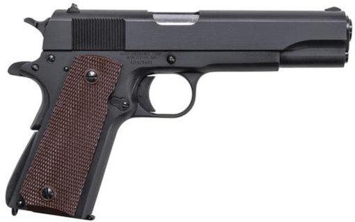 Buy Auto Ordnance 1911 Matte Black Single 45 ACP 5.0" Barrel, Brown Checkered Grp Black, 7rd