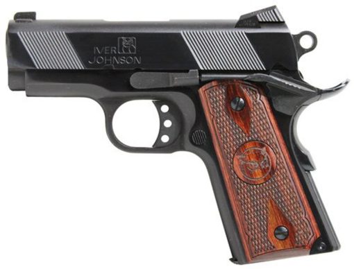 Buy IVER JOHNSON 1911 Thrasher Officer 70 Series 45 ACP Single 3.125" Barrel, Walnut Grip Polished Blued Steel Frame/Slide, 7rd