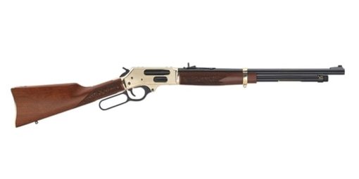 Buy Henry Side Gate Lever Action, .410 Ga, 2.5" Chamber, 20" Barrle, Brass Receiver, Walnut Stock, 5Rd, Fully Adjustable Semi-Buckhorn Sights