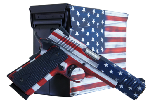 Buy Citadel M-1911 with Ammo Can 45 ACP, 5" Barrel, Black G10 Grip American Flag, Cerakote Slide, 8rd