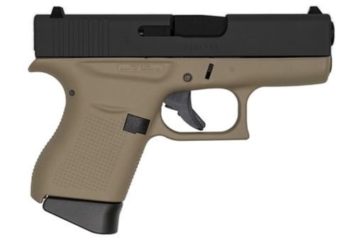 Buy Glock G43, 9mm, 3.41", 6rd, Flat Dark Earth Frame, Black Slide