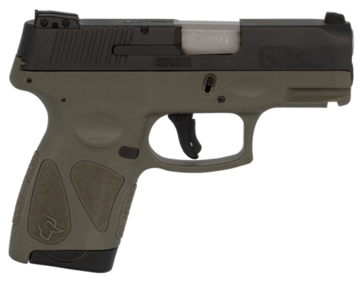 Buy Taurus, G2S, Semi-automatic, Sub Compact Pistol, 9mm, 3.25" Barrel, Polymer Frame, Black/OD Green Finish, Adjustable Sights, 7Rd, 2 Magazines