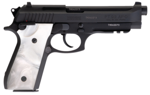 Buy Taurus PT92 Full Size, 9mm, 5" Barrel, Steel Frame, Black, Pearl Grips, 17Rd, 2 Magazines