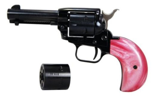 Buy Heritage Rough Rider, Single Action, 22 LR/22 WMR, 3.5" Barrel, Alloy Frame, Black, Pink Pearl Bird's Head Grip, 6Rd