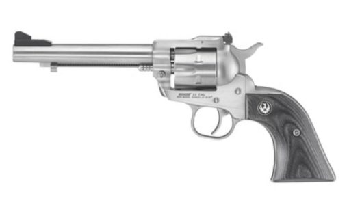 Buy Ruger Single-Six Convertible, Single Action Revolver, 22LR/22WMR, 5.5" Barrel, Satin Stainless Finish, Black Laminate Grips, 6Rd, Adjustable Sights