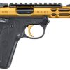 Buy Ruger Mark IV 22/45 Lite, .22 LR, 4.4" Threaded Barrel, Gold, 10rd