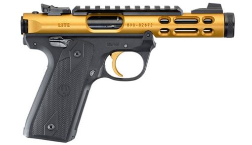 Buy Ruger Mark IV 22/45 Lite, .22 LR, 4.4" Threaded Barrel, Gold, 10rd