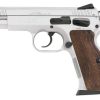 Buy EAA Witness Elite Stock 1 DA/SA 9mm 4.5" Barrel, Wood Grip Chrome Finish, 17rd