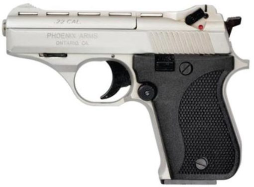 Buy Phoenix Model HP22 Pistol, 22LR, 3", Nickel, Black Grips, 10 Round Mag