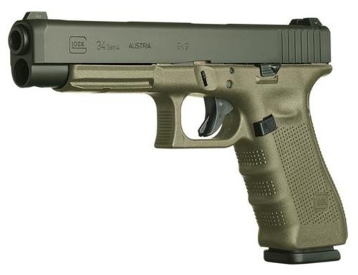 Buy Glock G34 G3 9mm, 5.31", 10rd, OD Green Frame, Black Slide