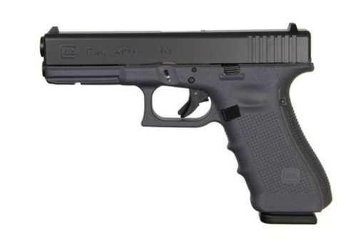 Buy Glock G17 Gen4, 9mm, 17rd, 4.49", Gray Frame, Black Slide, Fixed Sights