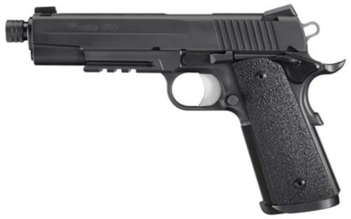 Buy Sig 1911 45 ACP 5.6In TAC OPS Black SAO Siglite Ergo XT Grip (4) 8RD Steel MAG Rail Threaded (.578X28 RH)