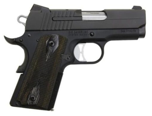 Buy Sig 1911 45 ACP 3.3In Nitron Black SAO Siglite Blackwood Grip (2) 7RD Steel MAG