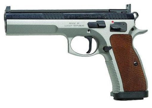 Buy CZ 75 Tactical Sport SAO 40 S&W 5.4" Barrel, Wood Grip SS Frame Black Slide, 12rd