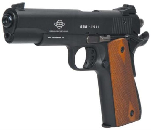 Buy American Tactical, M1911, Semi-automatic, 22 LR, 5" Barrel, Blued, Wood Grips, 10Rd, Threaded