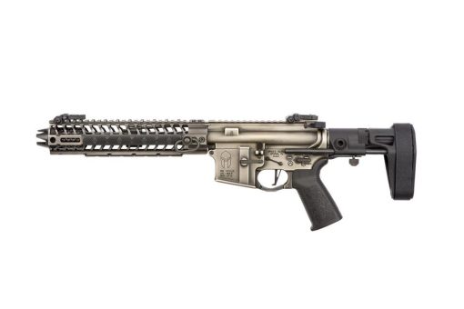 Buy Spike's Spartan Pistol, Maxim Brace 556/223, 8" Barrel, 10" M-LOK Rail, Nickel Boron Battleworn Finish 30rd Mag