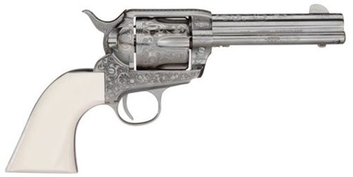 Buy Taylors 1873 Outlaw Legacy Nickel Engraved 45 LC, 4.75" Barrel, Ivory Type Grips