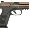 Buy FN FNS 9, 9mm, 4", 17rd, Black Interchangeable Backstrap Grip, Bronze Slide