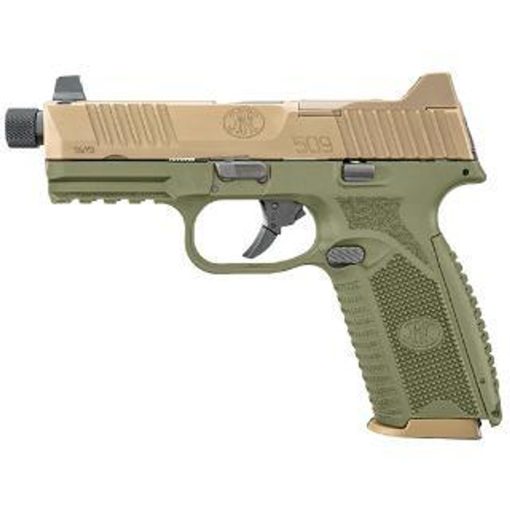 Buy FN 509 Tactical 9mm, 4.5" Threaded Barrel, OD Green Frame, Flat Dark Earth Slide, 17 & 24rd