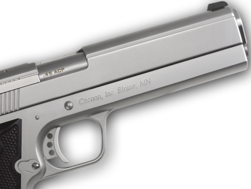 Buy Coonan MOT 45 ACP, 5", Satin Stainless, Adj. White Dot Sights, Black Alum Grips, 2 Mags (Special Order)