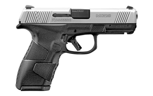 Buy Mossberg MC-2 Compact 9mm, 4" Barrel, Stainless Steel Slide, Two-Tone, Manual Safety, 3 Dot Sights, Flat Profile Trigger, 13rd and 15rd Mags