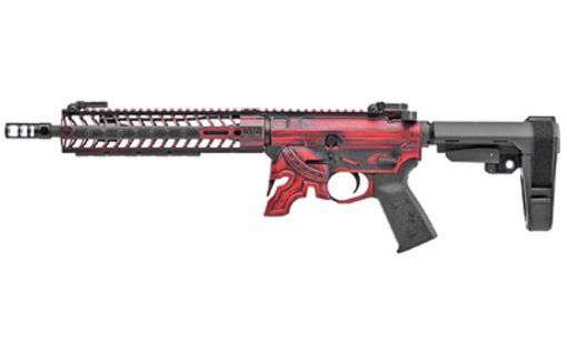 Buy Spikes Spartan AR-15 Pistol 5.56/.223, 11.5" Barrel, M-Lok, SBA3 Brace, Red/Black