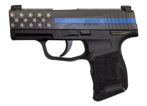 Buy Sig P365 9mm, 3" Barrel, XRay3 Night Sights, Manual Safety, Blue Line Police, 10rd