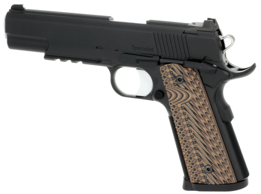 Buy Dan Wesson Specialist Commander 1911 45 ACP 4.25", Black Stainless Steel Black/Brown G10 Grip, 8 rd