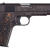 Buy Auto Ordnance Liberty Edition Full Size 1911, 45 ACP, 5" Barrel, Steel Frame, Black/Brown Custom Cerakote Engraved Goncalo Wood Grips, 7Rd Mag