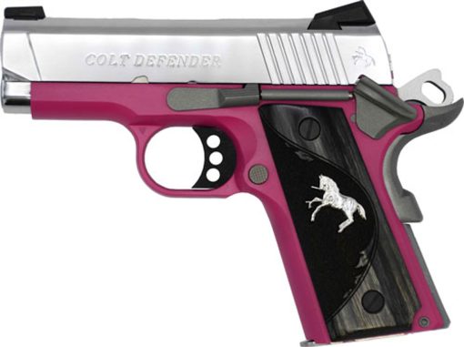 Buy Colt Defender 1911, 9mm, 3" Barrel, TALO Exclusive Raspberry Frame/Polished SS Slide 8rd Mag