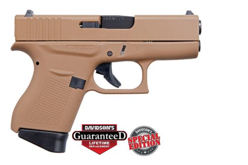 Buy Glock 43 9mm, Apollo Custom, 3.39" Barrel Davidson Dark Earth Full Coverage, 2x 6rd Mags