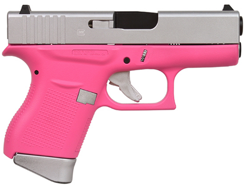 Buy Glock G43 9mm, 3.39" Barrel, Fixed Sights, Silver/Pink Satin, 6rd