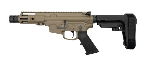 Buy MCM DS9-S 9mm Pistol, Rear Charging, 5" Barrel, MP5 Mag, FDE Cerakote