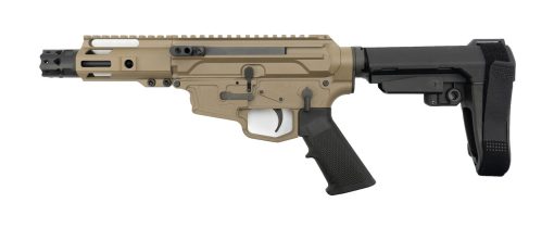 Buy MCM Firearms DS9-S Side Charging Pistol, 9mm, 5" Barrel, MP5 Mag, FDE Cerakote